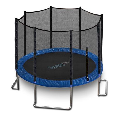 Serenelife 8Ft Trampoline With Outer Safety Net SLTRA8BL